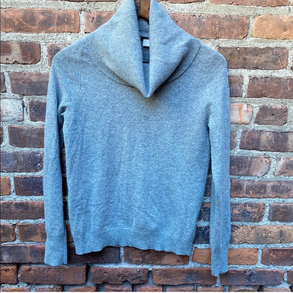 J Crew Wool Cashmere Blend Cowl Neck Sweater